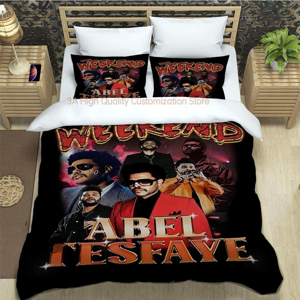 Juegos de Cama Estampados del Cantante The Weeknd Exquisito Juego de Ropa de Cama Funda Nórdica Juego de Colcha Juego de Cama Lujoso Regalo de Cumpleaños