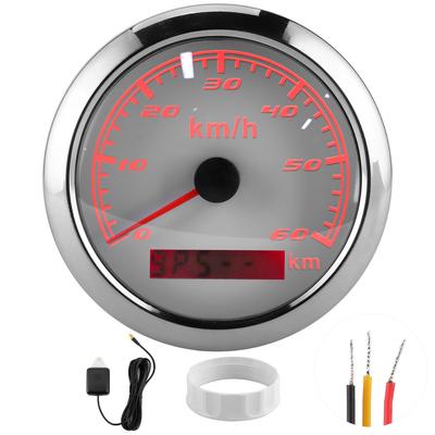 Velocímetro GPS 85mm 60KMH IP67 à Prova d'água Universal para Navios Marítimos Iates Carro Motocicleta Branco
