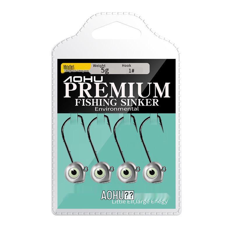 Proud Lake Anti-Snag Double Back Barb Root Soft Bait Lead Head Hook Fisheye Micro Lure Fishing Tackle.