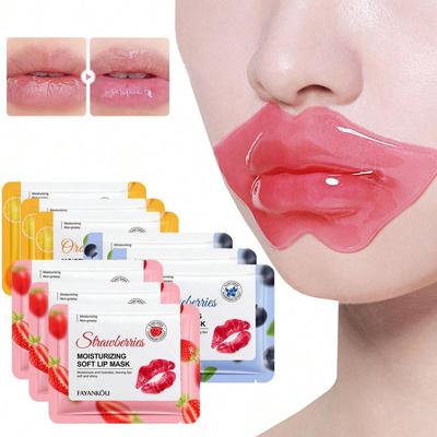 10 pezzi MASCHERA LABBRA MORBIDA IDRATANTE Idratante Cancella i segni di stanchezza Labbra rosa naturali Previene la secchezza Labbra luminose Colore Labbra lisce Linee labbra lisce