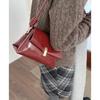 Retro Red Handbags For Women  Summer New Versatile Casual Solid Travel Underarm Bags Trendy Commuting Girls Shoulder Bags
