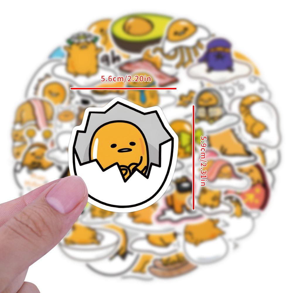 60 New Gudetama Graffiti Stickers Decorate Notebook Suitcase Guitar Handbook Waterproof Stickers
