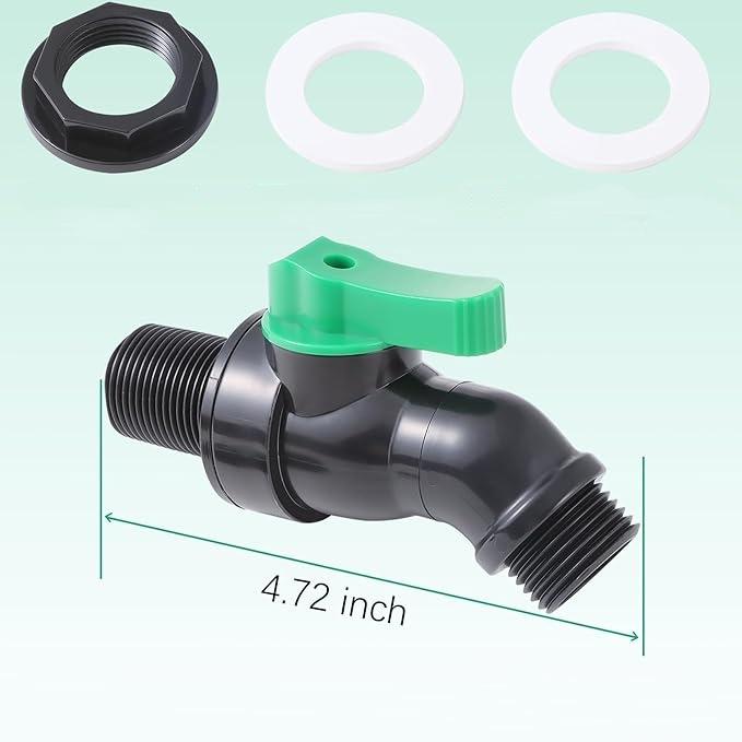 American Standard 3/4GHT Garden Hose Threaded Partition Plastic Bucket Faucet Rainwater Drum Container Lower Nozzle