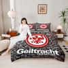 Eintracht Frankfurt Eagle Crest 3 Piece Bedding Set, Fan Crowd Soccer Badge Duvet Cover Set for German Football Fans