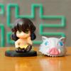5Pcs/Set Anime Demon Slayer Figure Toy Sitting Nezuko Tanjirou Zenitsu Inosuke Mini Figurine Collectible Model Doll Fans Gift