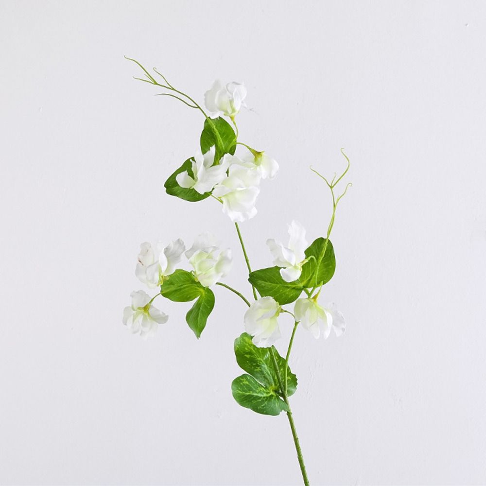 Plastic Artificial Pea Flowers 55cm Fake Flower Silk Pea Blossom Branch  Office Desktop Decoration