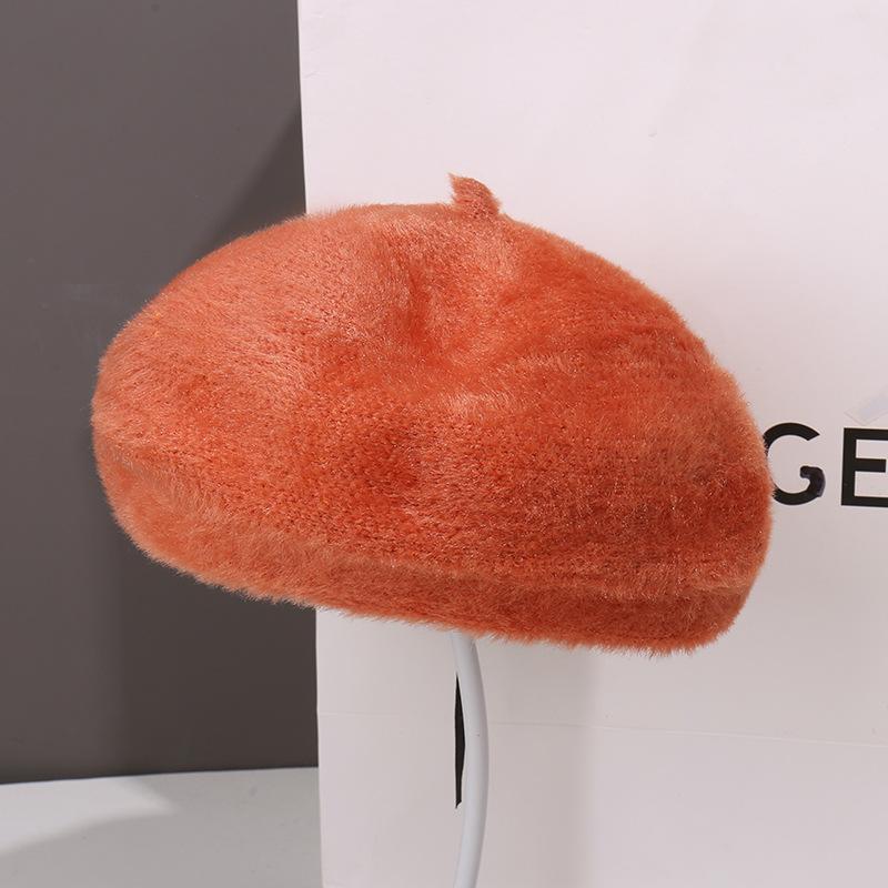 Letter embroidery beret children's fashion face small versatile autumn and winter warm painter hat newsboy hat