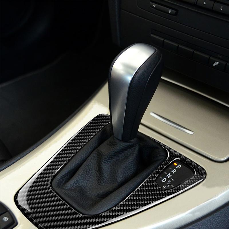 For BMW E90 E92 E93 3 Series 2005-2012 Real Carbon Fiber Car Gear Shift Panel Sticker M Performance Trim Decals