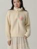 SORRY, TOO MUCH LOVE Raglan Half Jip-Up Wool Knit_Cream