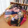 1pc Music Fans, K-Pop, Devil Hunter Umbrella Portable Folding Umbrella Iron Frame Hole Bone Structure Outdoor Home Umbrella