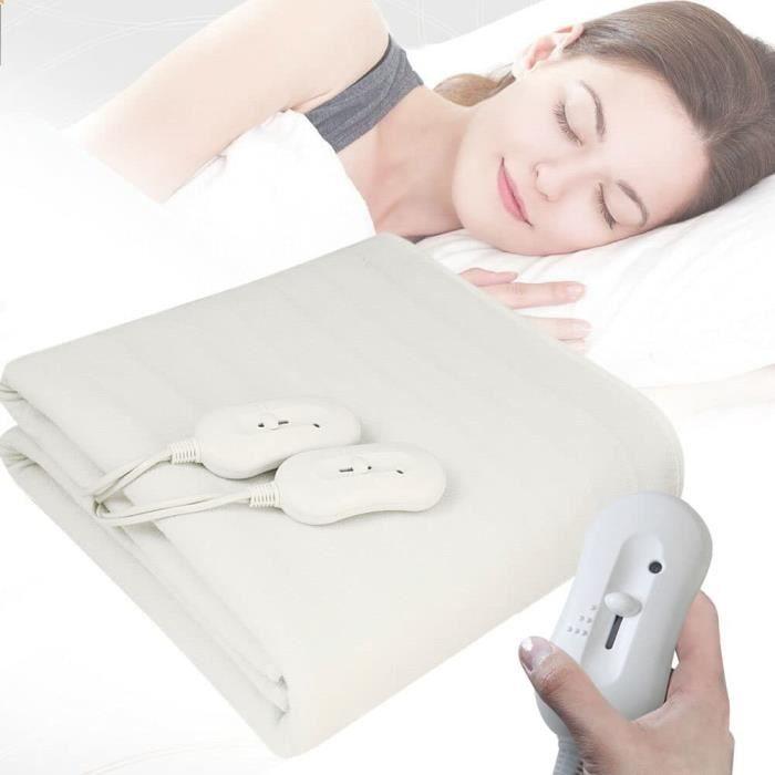 Couverture électrique - Bakaji - Protège-matelas - Tissu polyester - Télécommande - Double réglage de chaleur