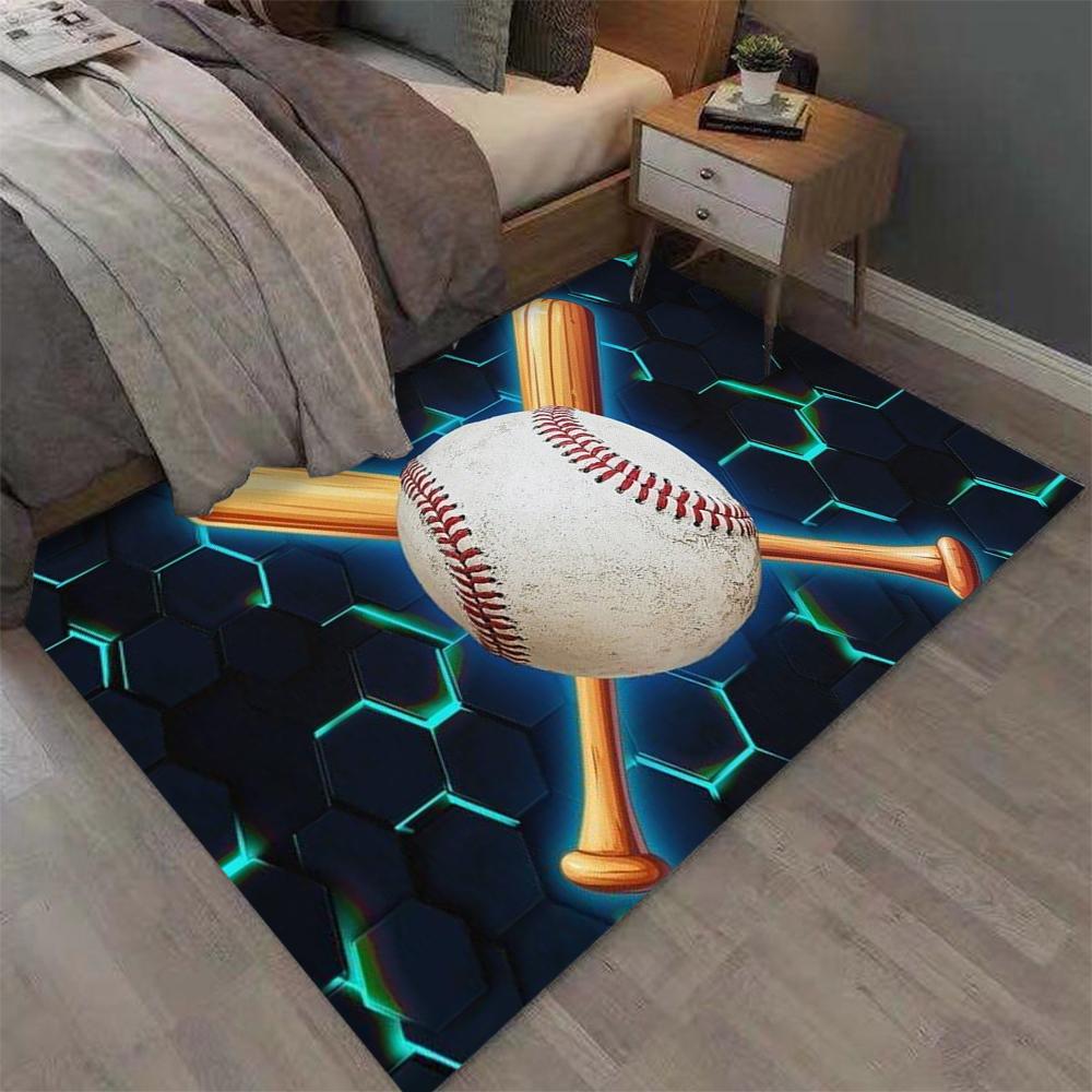 

Neon Hexagon Honeycomb Baseball Carpet Living Room Floor Lounge Large Area Non-Slip Carpet Teen Boy Girl Room Decoration Rug 40x60cm