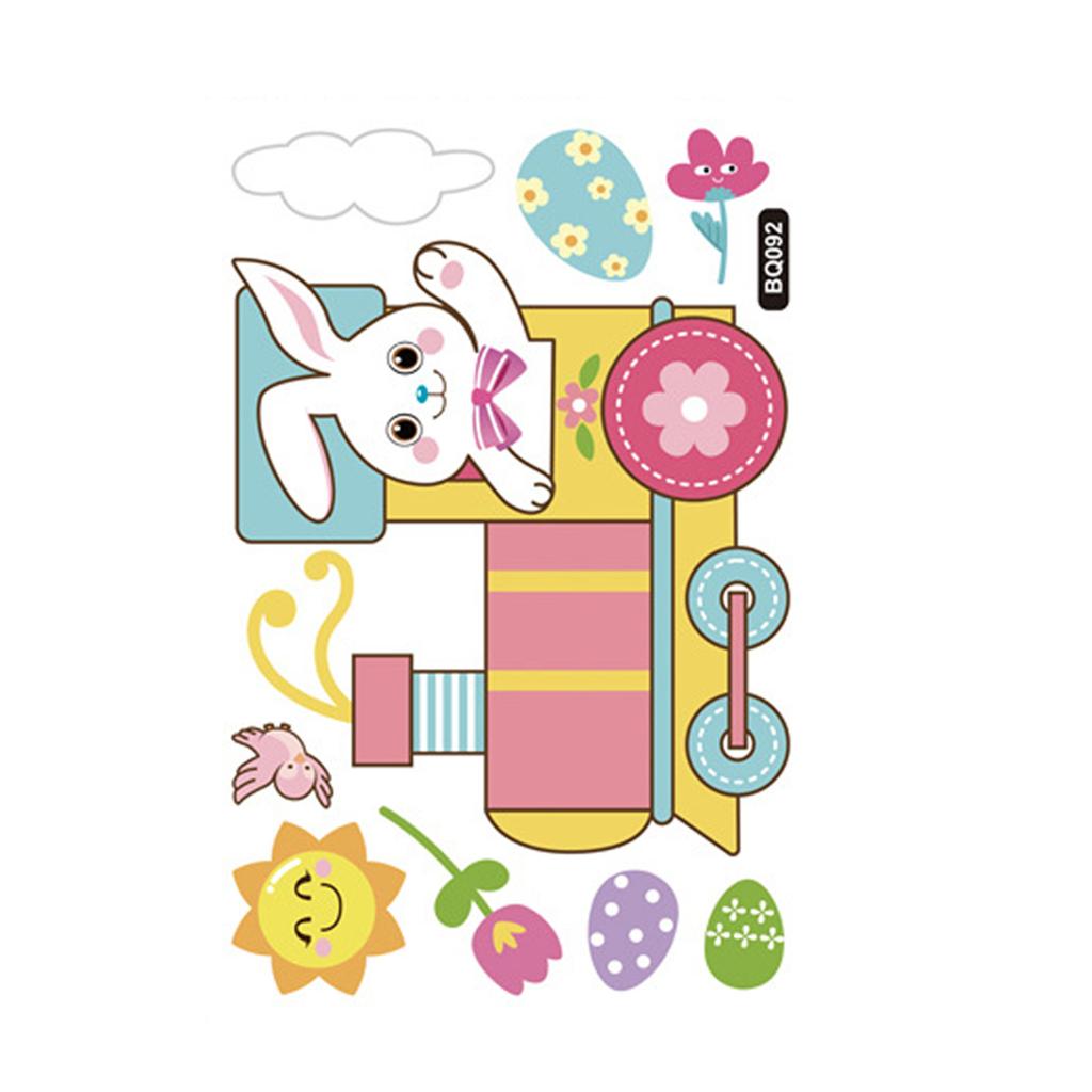 Easter Window Clings Easter Eggs Bunny Chick Carrot Window Stickers Reusable Spring Easter Window Stickers