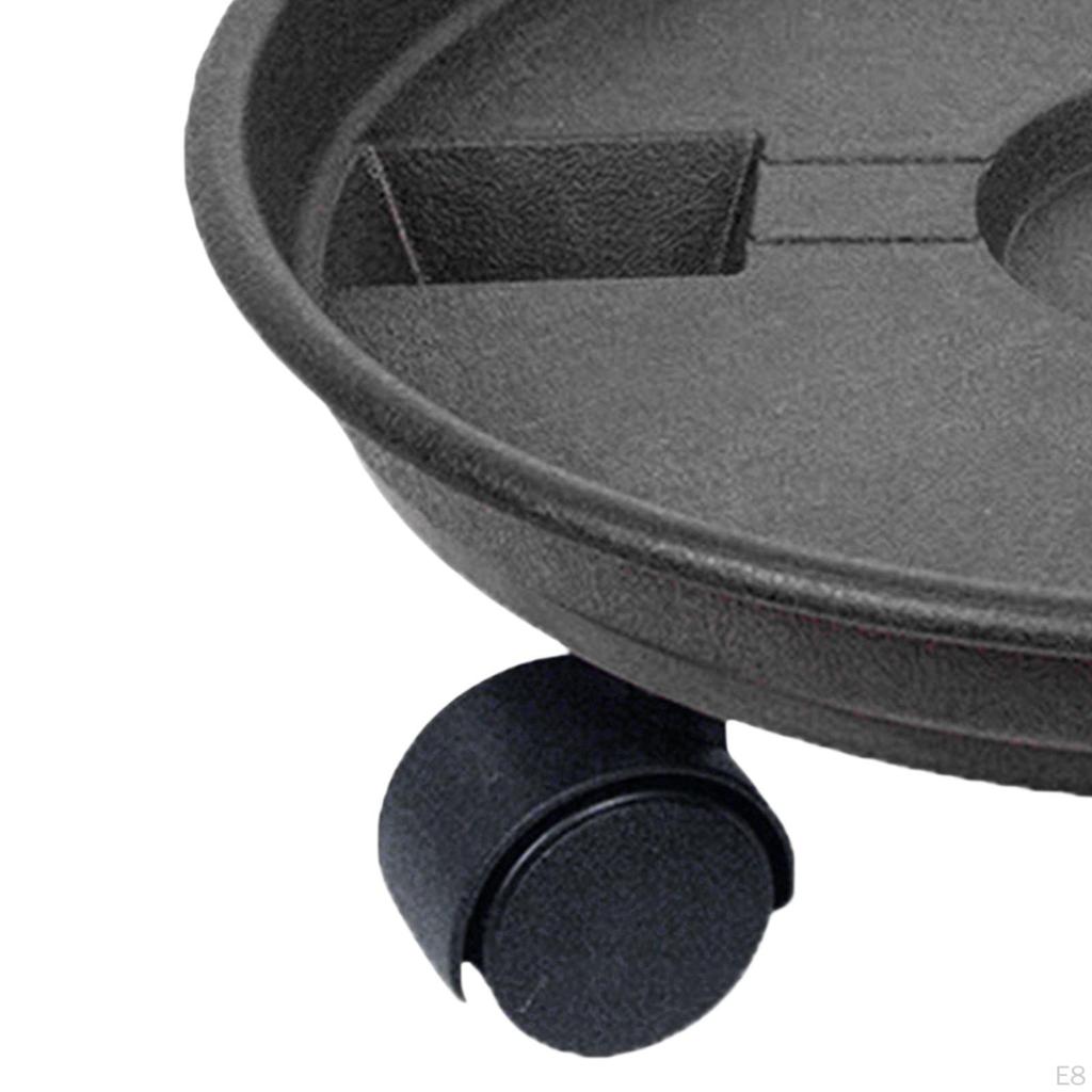 Garden Rolling Plant Stand with Wheels, Tray Roller, Round, Multipurpose for Backyard
