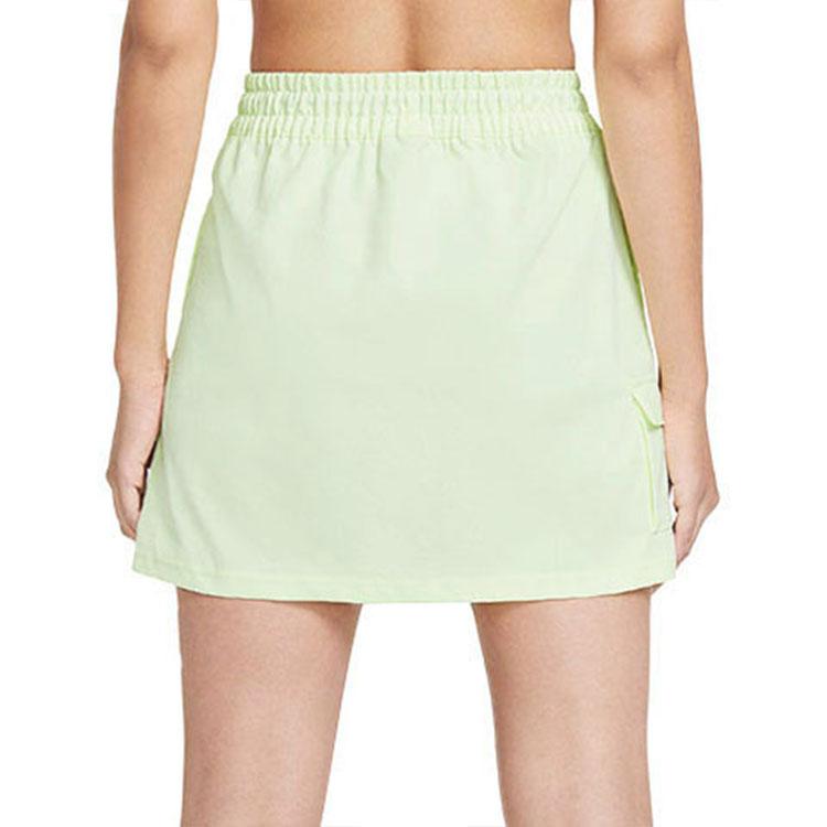 Nike Solid Color Logo Pocket Straight Short Skirt Women Bottoms Light-Yellow-Green CZ8908-701