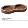 Storage Rack for Coffee Tools Walnut Wood 8-Shaped Design Compatible with 51mm 58mm Tampers Powder Spreaders Stable Upright Holder Coffee Accessories