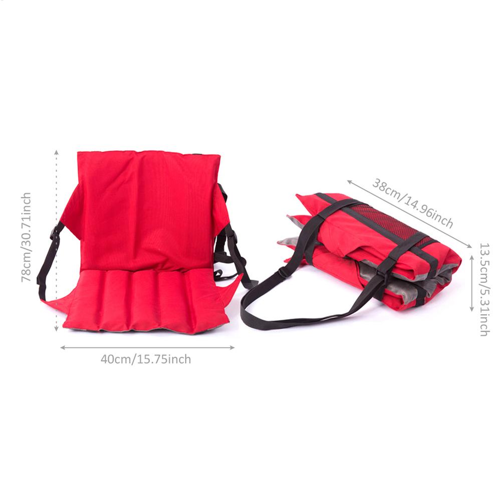 

Stadium Cushion Buckle Design Backrest Seat Mat Indoor Outdoor Folding Chair Pad Sports Events Outing Travelling Hiking Fishing красный