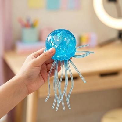 1/2/3Pcs Simulation Jellyfish Squeeze Toy Stress Relief Clear Glitter Jellyfish Sensory Toy Soft Stress Ball Sea Animal Fidget Toy