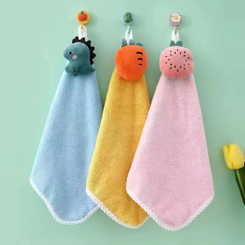 Soft, Absorbent, Hangable Hand Towel – Cute & Non-Shedding for Children's Bathroom or Kitchen Use.