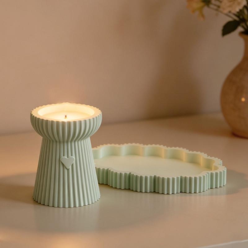 Food Grade Silicone Heart Shaped Candle Making Mould For Home Decoration And Gift Crafting