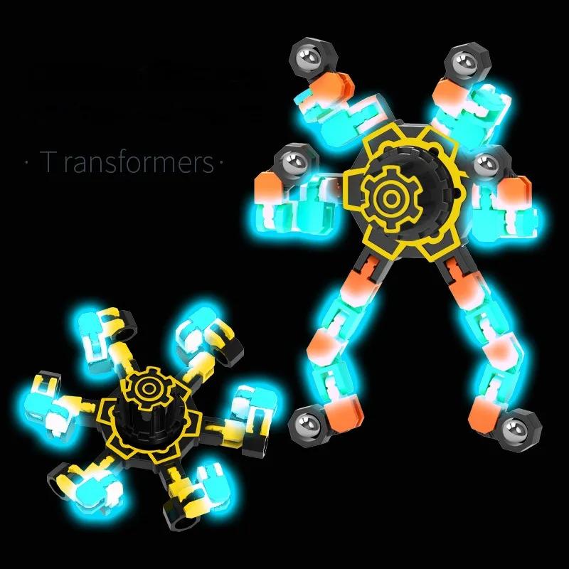 Foldable Fidget Spinner Colorful Metal Gyro Mechanical Smooth Rotatable Decompression Chain Toy Desk Toy Gifts