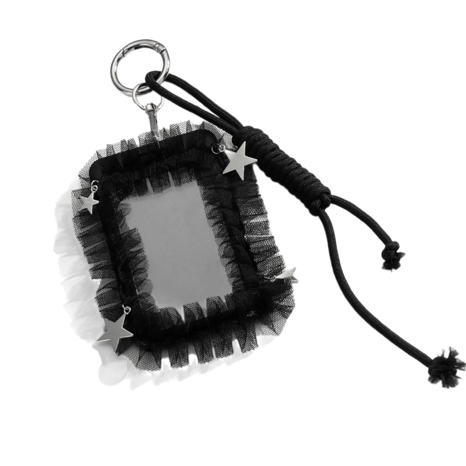 

Готический держатель для фотокарточек Кружевной держатель для фотокарточек K-pop с брелоком Держатель для ID-карты Подвеска-брелок Рукава для студенческого билета B