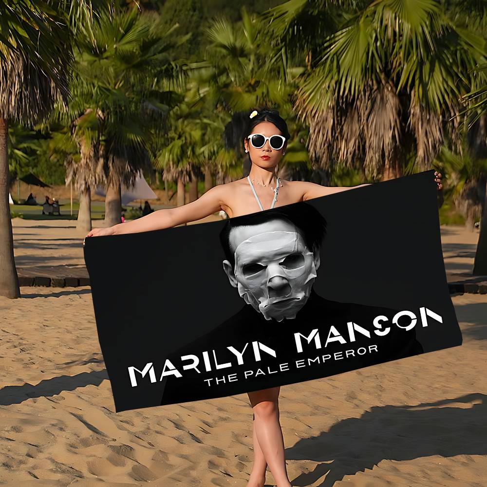 Rock Band M-Marilyn M-Manson Big Microfiber Beach Towels Quick Dry Towel Sand Beach Towels Pool Towel for Travel Swim Pool Yoga