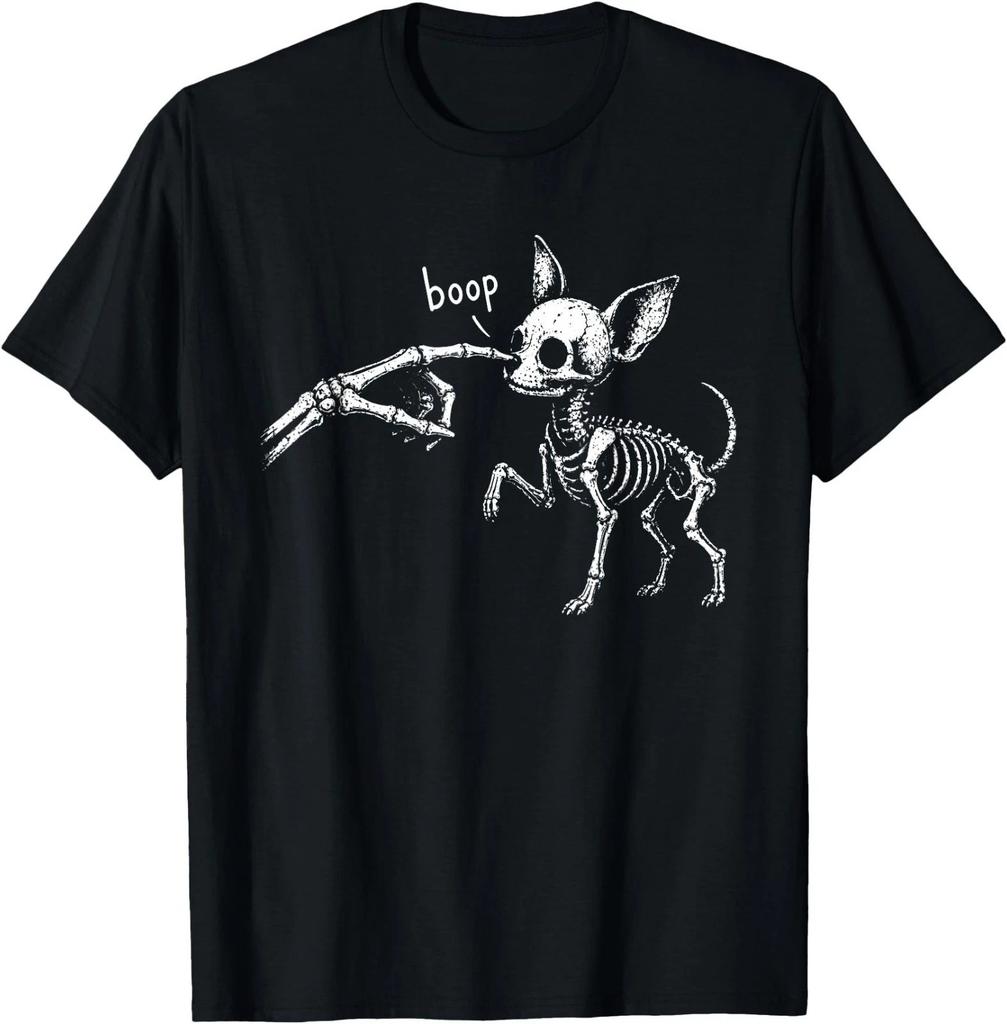 Boop Skeleton Dog Funny Gothic Pet Lover Graphic T-shirt