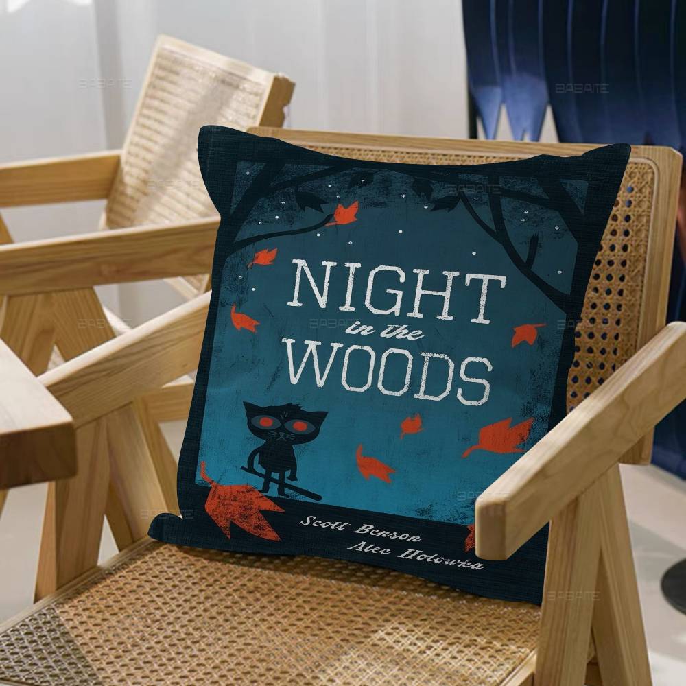 Anime Night in the Woods Personalized Pillow Cover Kids Bedroom Wild Party Decor Pillowcase kid Birthday shower Gift