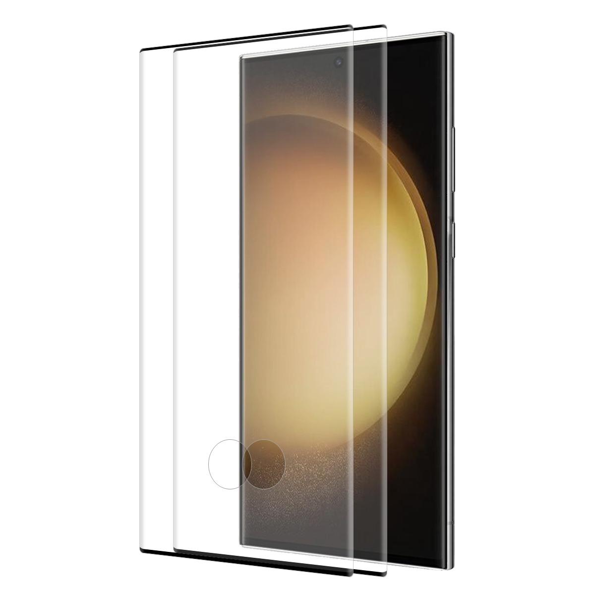 

ENKAY HAT PRINCE 2PCS/Set Tempered Glass Film for Samsung Galaxy S23 Ultra 3D Curved Side Glue HD Full Screen Protector Support Fingerprint Unlock As Shown A