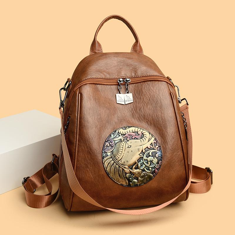 Backpack New Style Fashion Retro Travel Backpack Commuting Large Capacity Schoolbag Trendy Bag