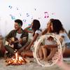 8 Inch Tambourine for Adults Pleasant Jingle Sound Hand Cranked Bell Rings Wooden Natural Color Metal Bell Sound