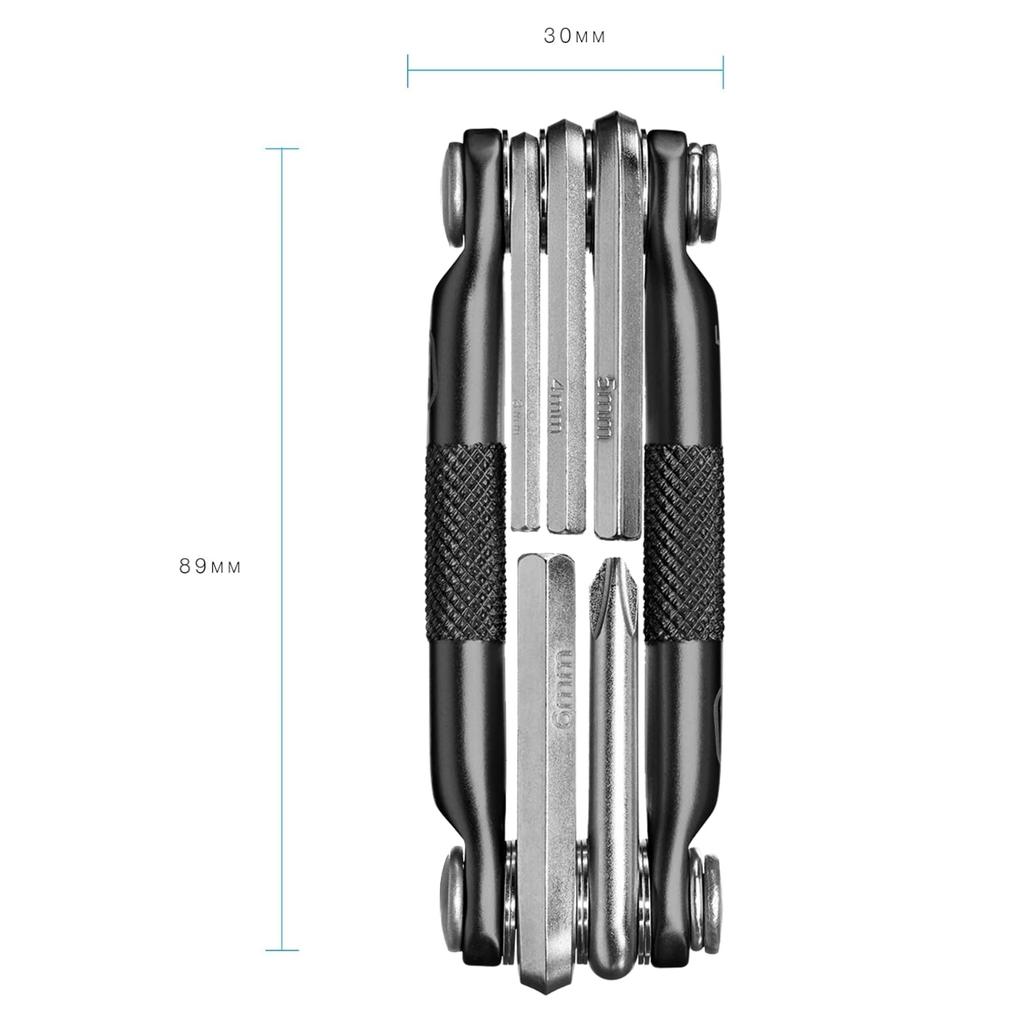 CRANKBROTHERS Tragbares Fahrrad Multi-5 Multitool, Nickel/Schwarz