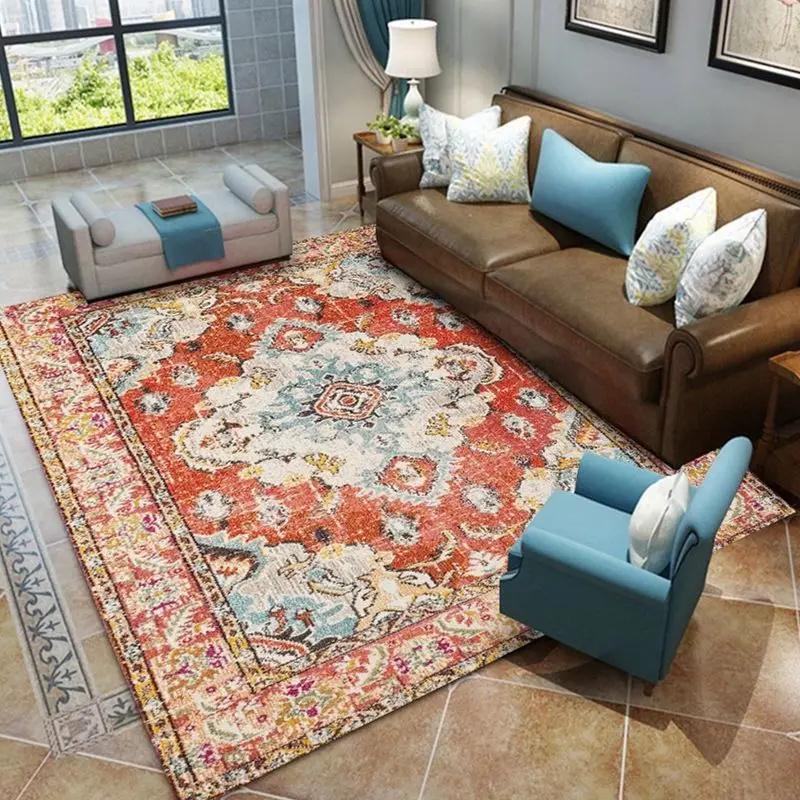 Retro Ethnic Carpets for Living Room Large Area Rugs Home Decor Hallway Boho Carpet Moroccan Bedroom Beside Floor Mat Luxury