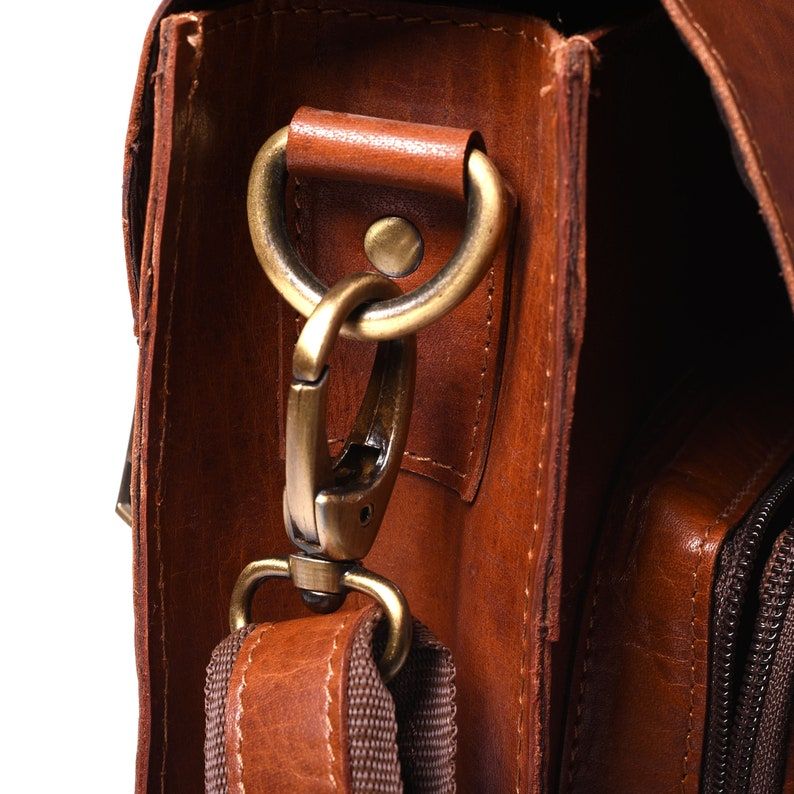 Full Grain Leather Messenger Bag: Laptop Briefcase, Valentines Gift