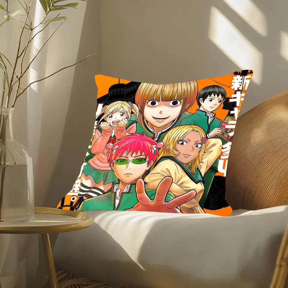 The Disastrous Life Of S-Saiki K Anime Pillow Case Fashion Square Pillowcase Bedroom Sofa Room Ins Decoration Leisure