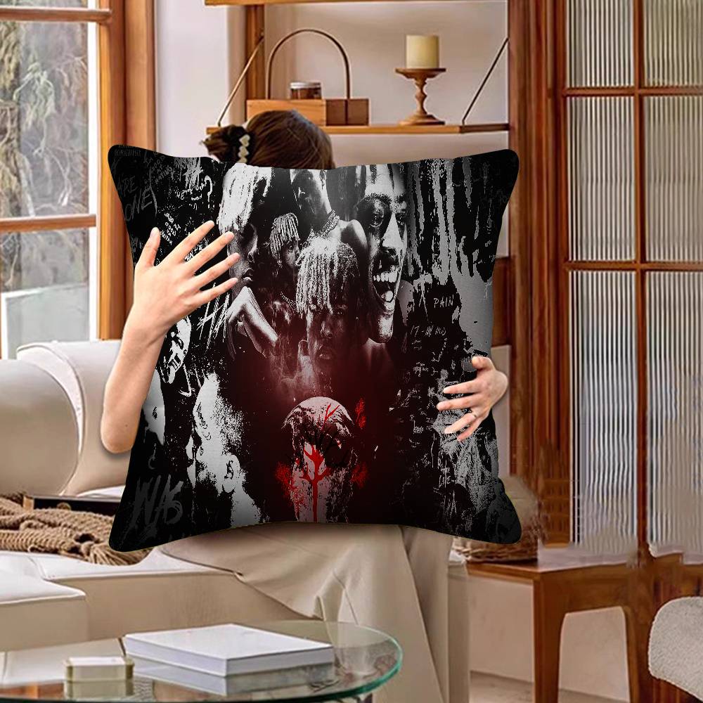 XXX-Tentacion Rock Rapper Pillow Covers Cartoon Sofa Decorative Home Double-sided Printing Short Plush Cute Cushion Cover