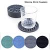 6Pcs Silicone Coasters Cup Mats Dining Decors Unique Round Shape Drink Mats Silicone Texture Suitable for Household Use