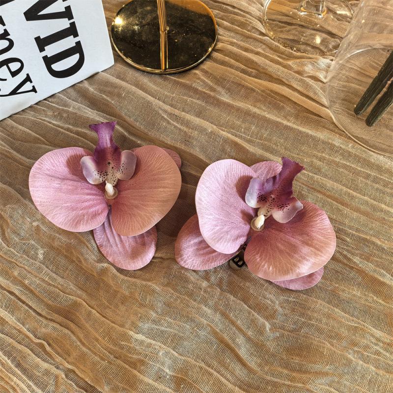 1Pair Sandals Decorations Flower Shoe Accessories Vacation Style Removable Butterfly Orchid Shoes Charms Diy Shoe Buckle