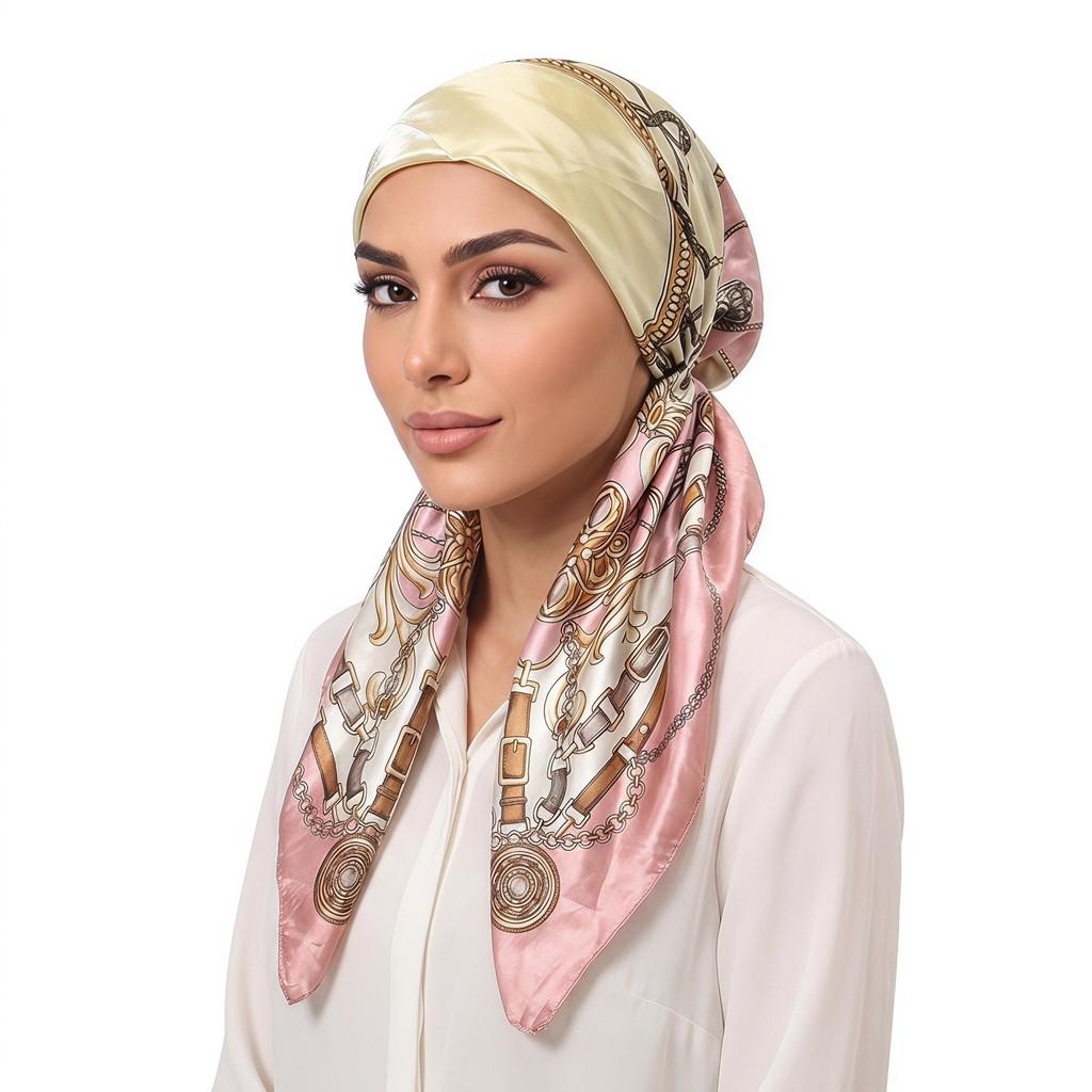 Bandana Sciarpa per Capelli in Poliestere con Stampa Floreale e Design Traspirante per Donna