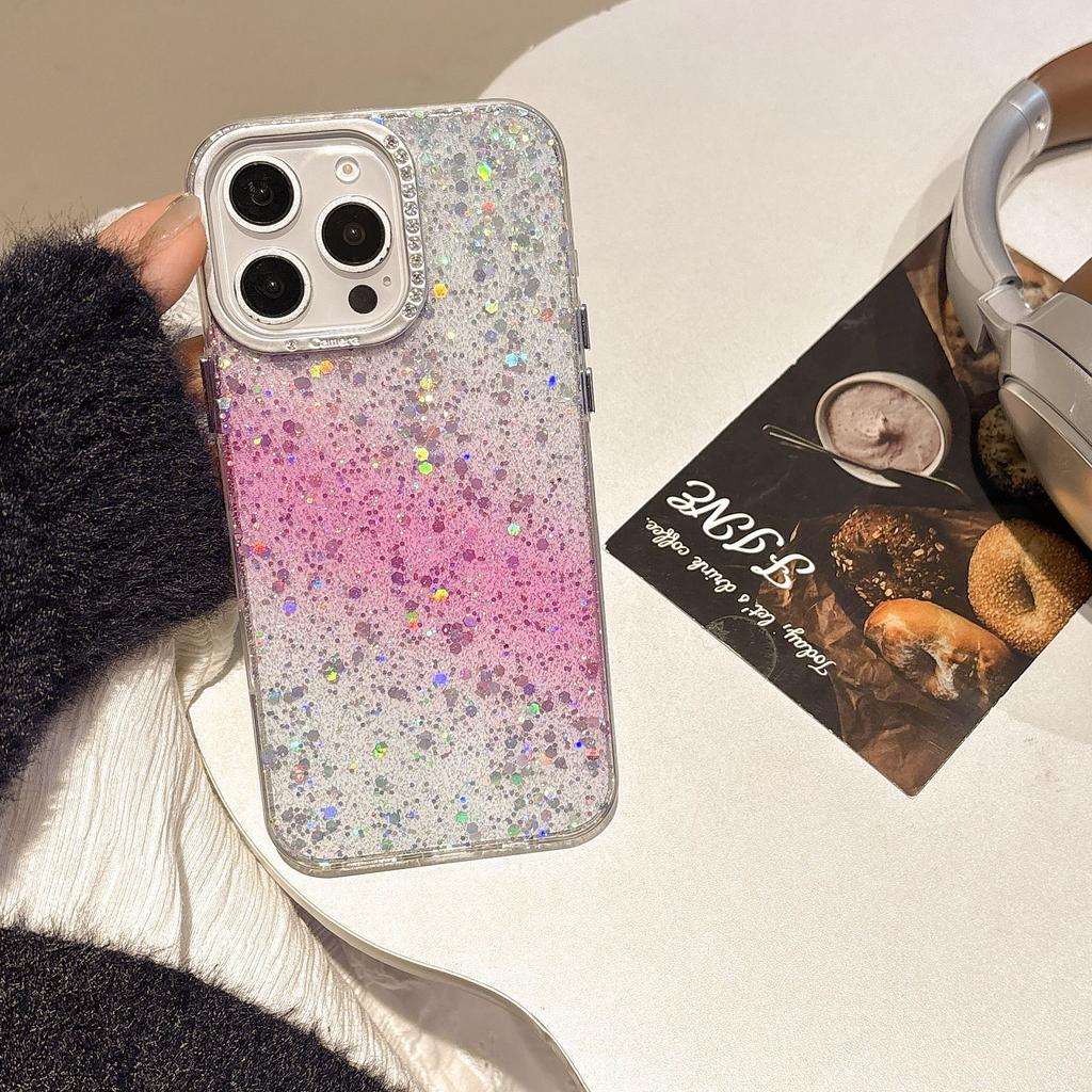 Starry Sky Gradient Glitter Powder Applicable To Apple 16 Mobile Phone Case Sequins IPhone 15 ProMax Rhinestone Anti-fall Protection Case