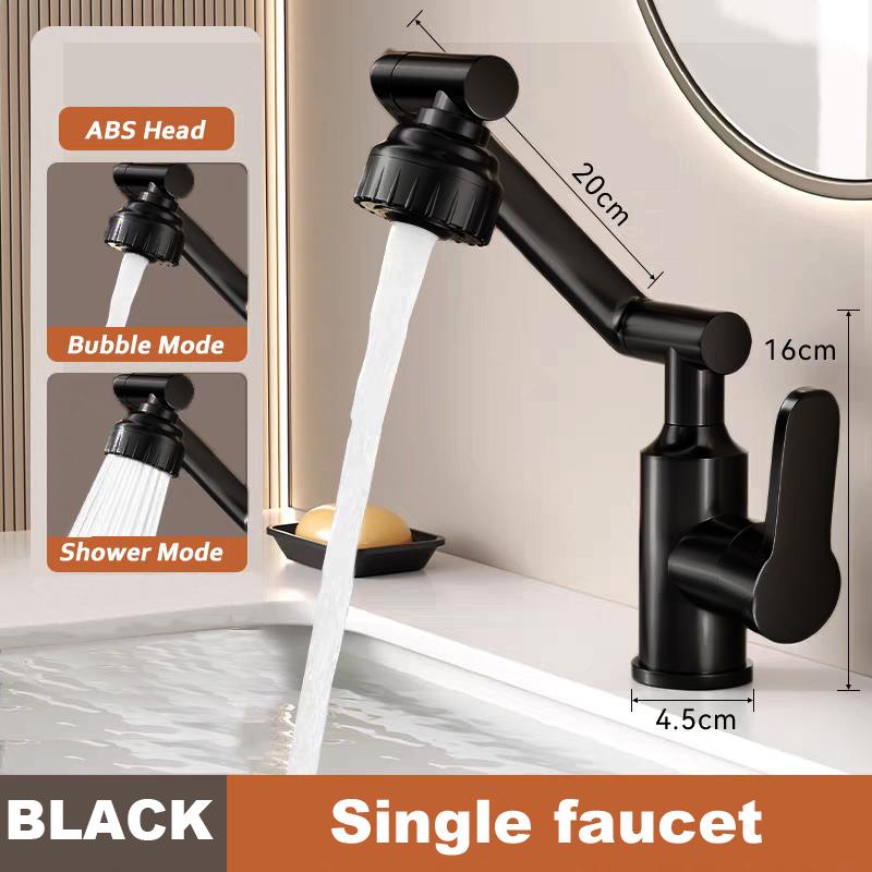 Кухонный смеситель Нержавеющий 360 Градусов Вращающийся Смеситель Раковина Настенный Смеситель 2 Режима Выхода Воды