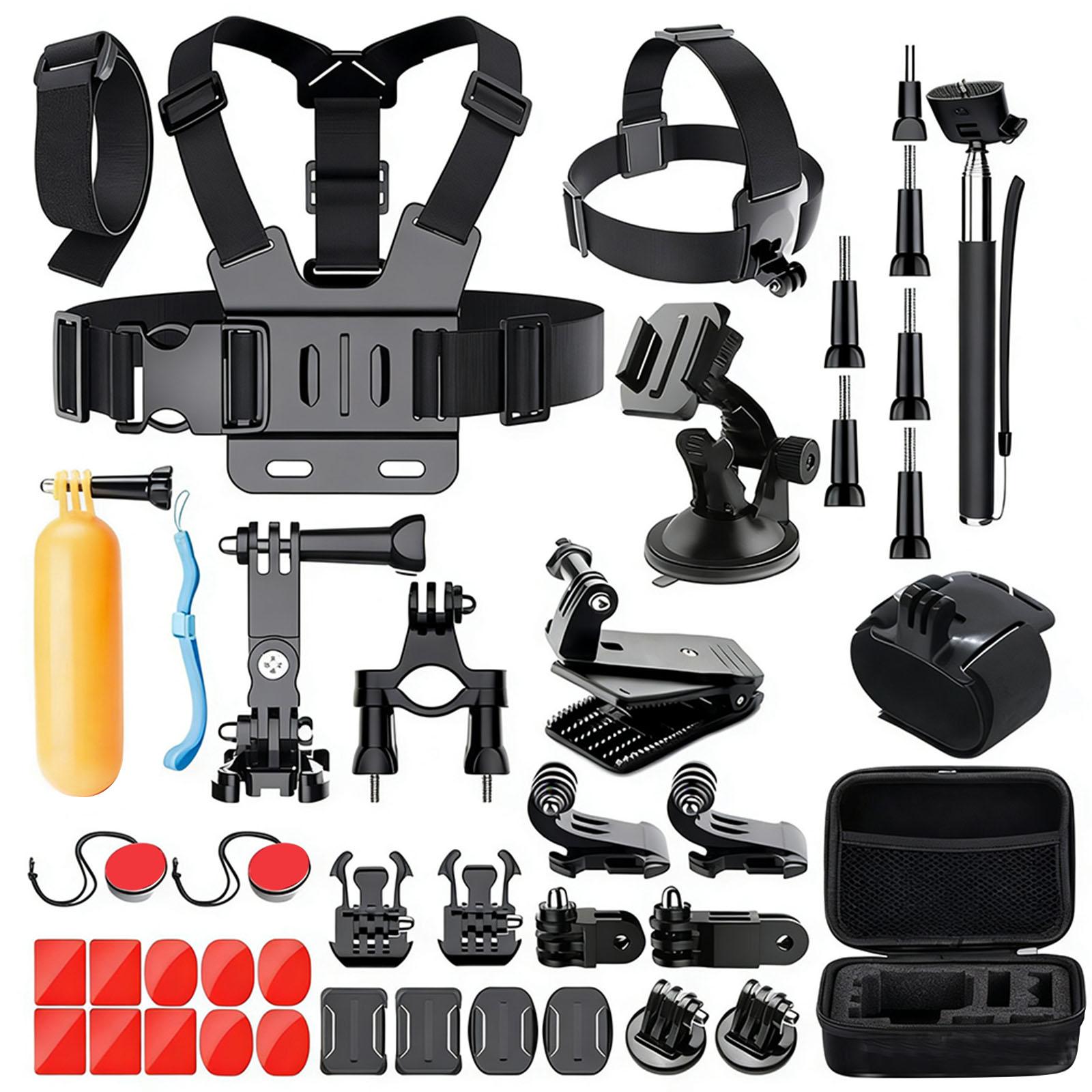 Action Camera Accessories Kit for GoPro 13/12/11/10/ 9 Sports Camera Accessory Kit with Head Chest Wrist Strap+Bike Mount China Mainland