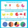 9pcs Fraction Puzzles Montessori Math Manipulatives - Hands-on Early Learning Cognitive Development for Kids Classroom Home