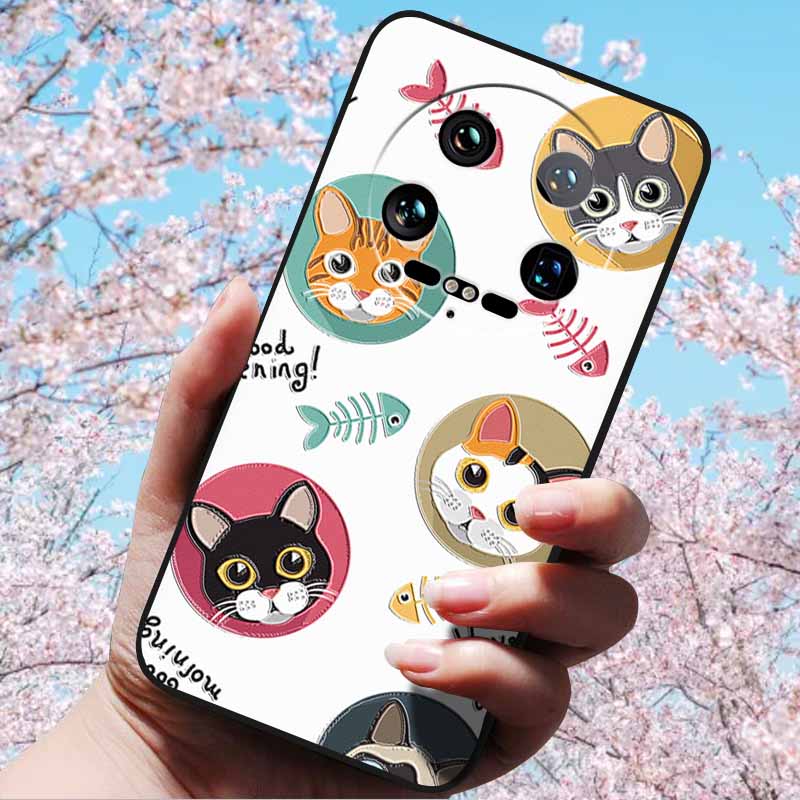 For Xiaomi 14 Ultra 5G 6.73" 14 Pro Cases Fashion 3D Retro Embossed Relief Soft TPU Siliocn Back Cover for Xiaomi 14 Capa Mi 14