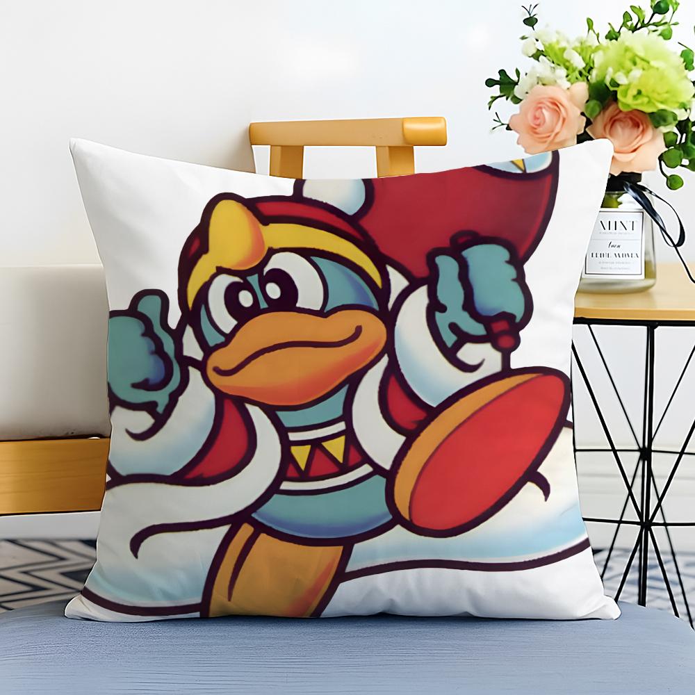 KKing Dedede Cushion Cover Washable Linen Pillowcase Soft for Sofa Bed Cozy Home Room Decor