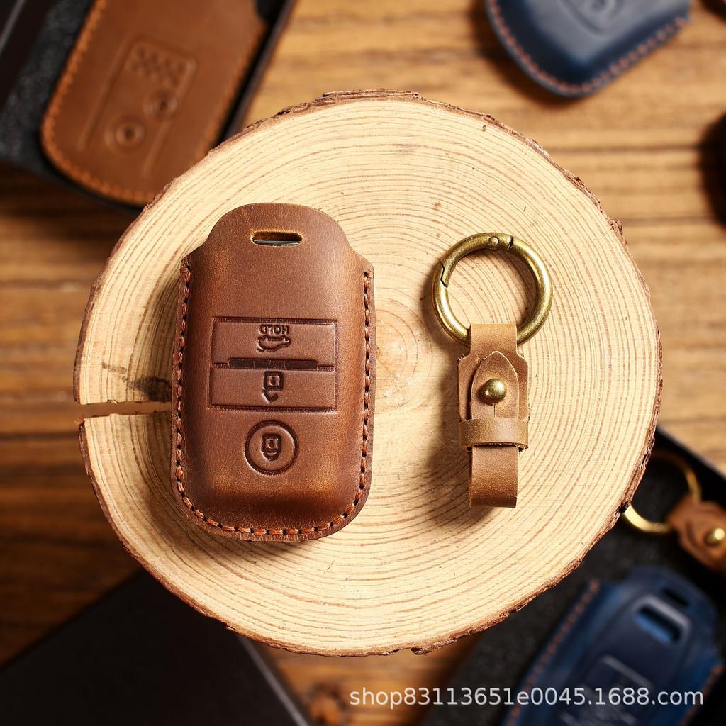 Premium Genuine Leather Key Bag Compatible with Hyundai Kia Sportage Carnival Forte – Elegant & Practical Accessory