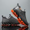 Men's Size 47 Fly Knit Breathable Mesh Sports Shoes with Air Cushion and Shock Absorption, Slip-On, Lace-Up, Low-Top Running Sneakers