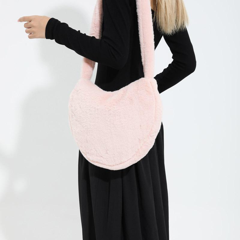 Autumn Niche Design Simple Fur Bag for Women Korean Style Casual Plush Bag Fashionable One-shoulder Diagonal Straddle Bag