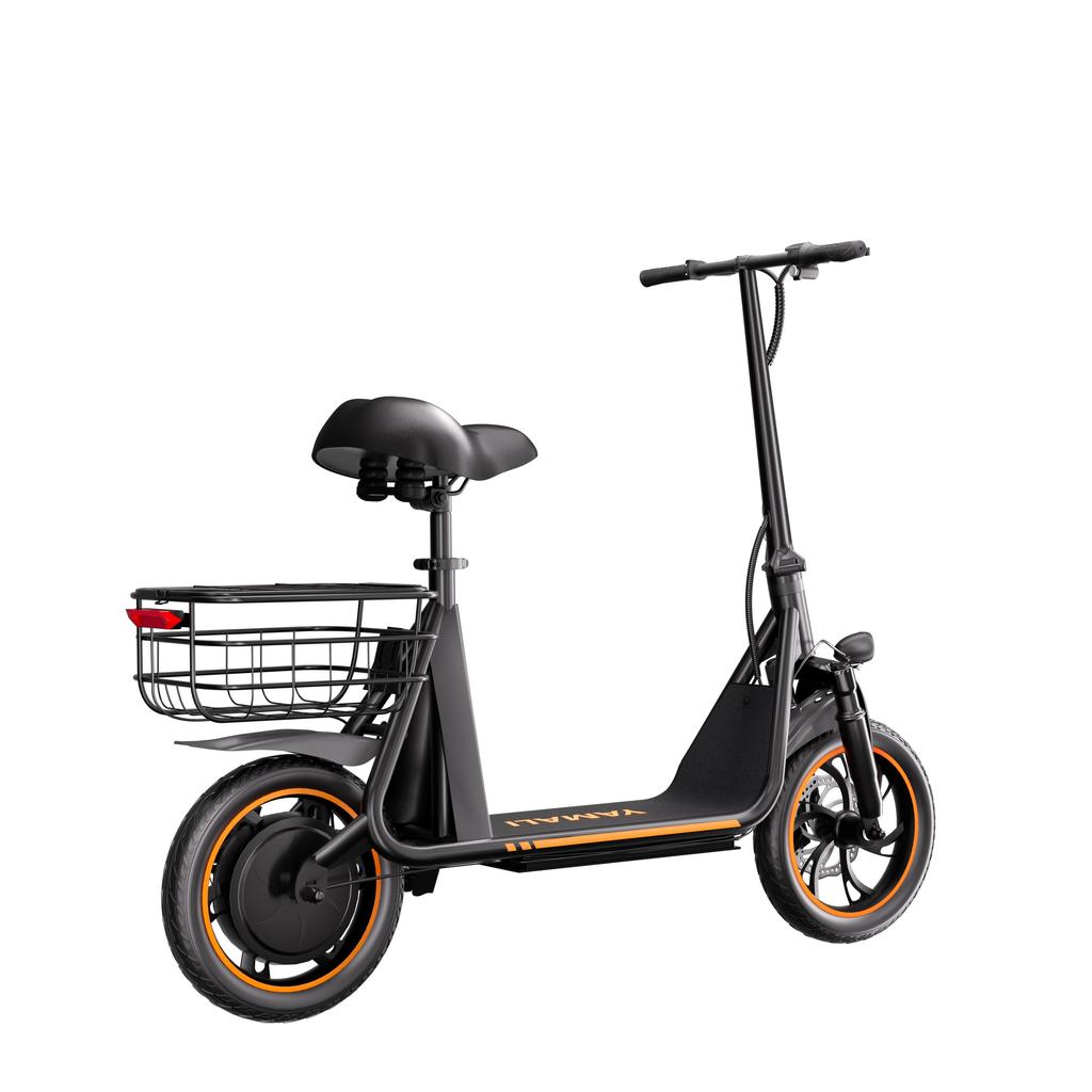 YAMALI X12 Electric Scooter with Seat and Basket, 36V 13AH Battery